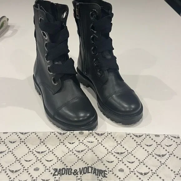 Zadig & Voltaire Joe Lug Sole Leather Combat Boot NIB 37 - Picture 14 of 14